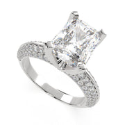 Daria Radiant Cut Pave 6 Prong Engagement Ring Setting - Nivetta